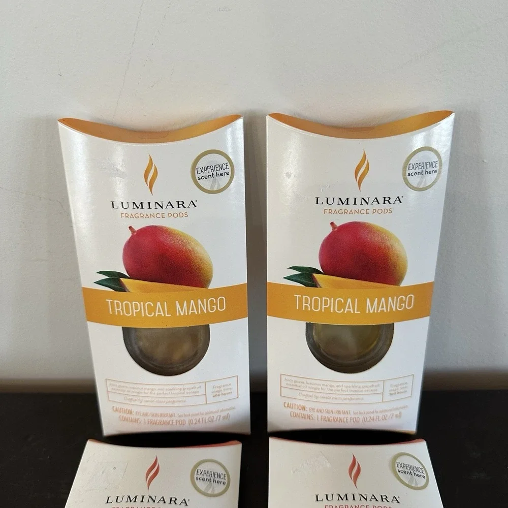 Luminara Fragrance Pod Tropical Mango Island Gardenia Refill Diffusing Candle 4